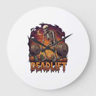 Deadlift Skelet Stang Halloween Pompoenen Graf Grote Klok