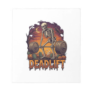 Deadlift Skelet Stang Halloween Pompoenen Graf Notitieblok