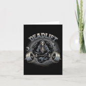 Deadlift Skeleton Gift Fitness Gothic Tarot Kaart  (Voorkant)