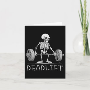 Deadlift Skeleton Halloween Grappig Gewichtheffen Kaart