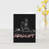 Deadlift Skeleton Halloween Gym Jokes Gewichtheffe Kaart (Gele Bloem)