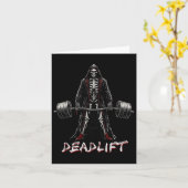 Deadlift Skeleton Halloween Gym Jokes Gewichtheffe Kaart (Gele Bloem)