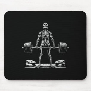 Deadlift Skeleton Halloween Gym Jokes Gewichtheffe Muismat