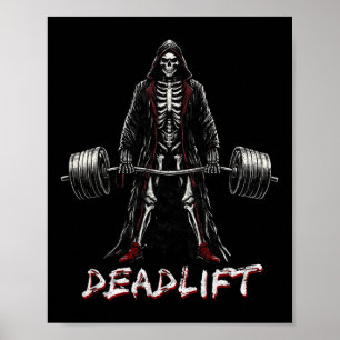 Deadlift Skeleton Halloween Gym Jokes Gewichtheffe Poster