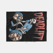 Deadlift Skull Skeleton Workout Powerlifting Gym L Fleece Deken (Voorkant (Horizontaal))