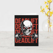 Deadlift Skull Skeleton Workout Powerlifting Gym L Kaart (Gele Bloem)