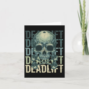 Deadlift Skull Skeleton Workout Powerlifting Gym L Kaart