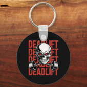 Deadlift Skull Skeleton Workout Powerlifting Gym L Sleutelhanger (Voorkant)