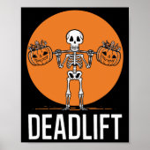 Deadlift Spooky Gewichtheffen Workout Poster (Voorkant)