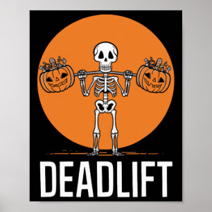 Deadlift Spooky Gewichtheffen Workout Poster