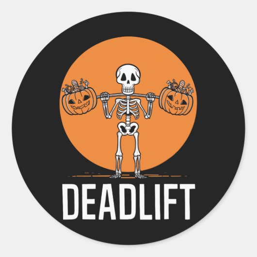 Deadlift Spooky Gewichtheffen Workout Ronde Sticker (Voorkant)