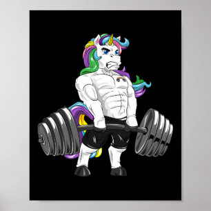 Deadlift Unicorn Gym Powerlifter Bodybuilding Poster