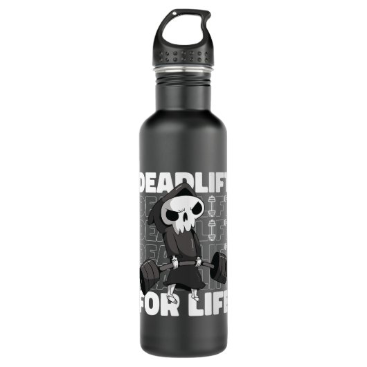 Deadlift voor het leven Barbell Gym Rat Waterfles (Voorkant)