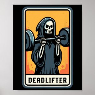 Deadlifter Grim Reaper Hefgewicht Gym Hallowe Poster