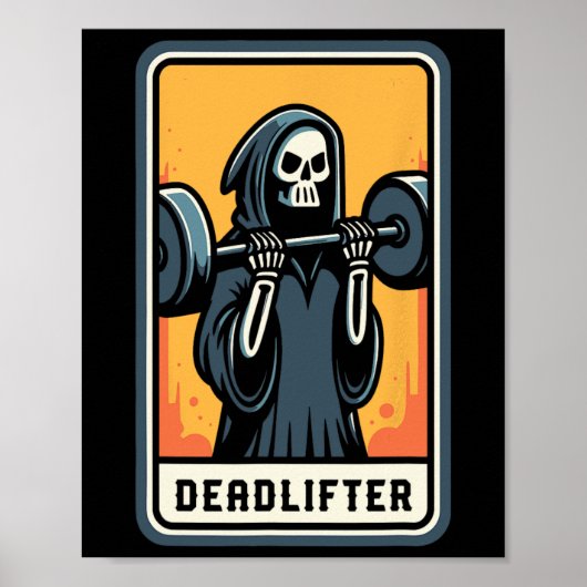 Deadlifter Grim Reaper Hefgewicht Gym Hallowe Poster (Voorkant)