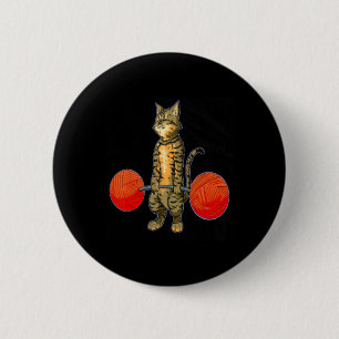 Deadlifting Cat Gewichtheffen Bodybuilding Fitness Ronde Button 5,7 Cm
