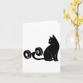 Deadlifting Cat Workout Gym Fitness Exercise Weigh Kaart (Gele Bloem)