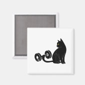 Deadlifting Cat Workout Gym Fitness Exercise Weigh Magneet (Voorkant / Achterkant)