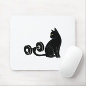 Deadlifting Cat Workout Gym Fitness Exercise Weigh Muismat (Met muis)