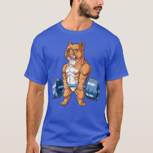Deadlifting Pit Bull Gewichtheffen Grappige Fitnes T-shirt