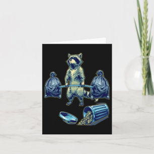 Deadlifting Raccoon Gewichtheffen Bodybuilding Fit Kaart