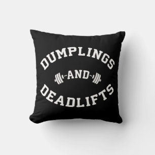 Deadlifts en Dumplings - Funny Bulking Novelty Kussen
