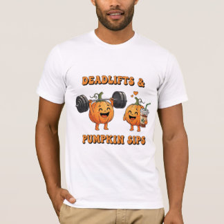 Deadlifts en pompoendrankjes: herfstfitness t-shirt