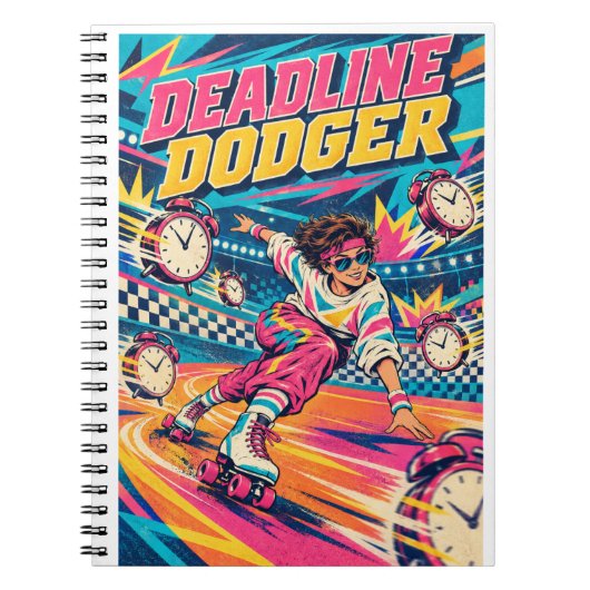 Deadline Doder Retro Roller Skate Notitieboek (Voorkant)