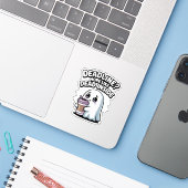 Deadline? Eerder Dood van Binnen – Kawaii Geest Sticker (Laptop met iPhone)
