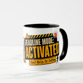 Deadline Modus Geactiveerd Kat Kopje - Grappige Ko Mok (Voorkant rechts)