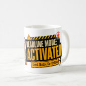 Deadline Modus Geactiveerd Kat voor Gestresste Wer Koffiemok (Voorkant rechts)