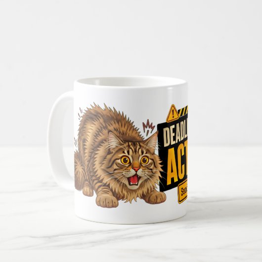 Deadline Modus Geactiveerd Kat voor Gestresste Wer Koffiemok (Voorkant links)
