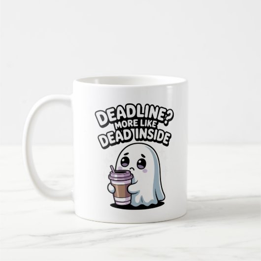 Deadline? More Like Dead Inside Kawaii Ghost Koffiemok (Links)
