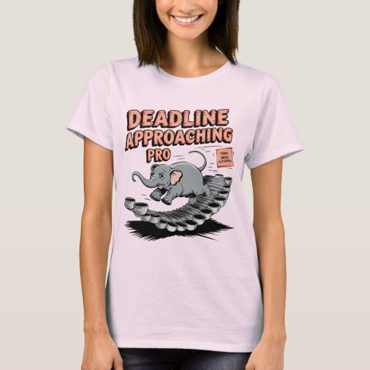 Deadline Naderend Pro - Grappige Olifant T-shirt (Voorkant)