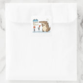 Deadline Paniek | Kantoor Miereneter Vierkante Sticker (Tas)