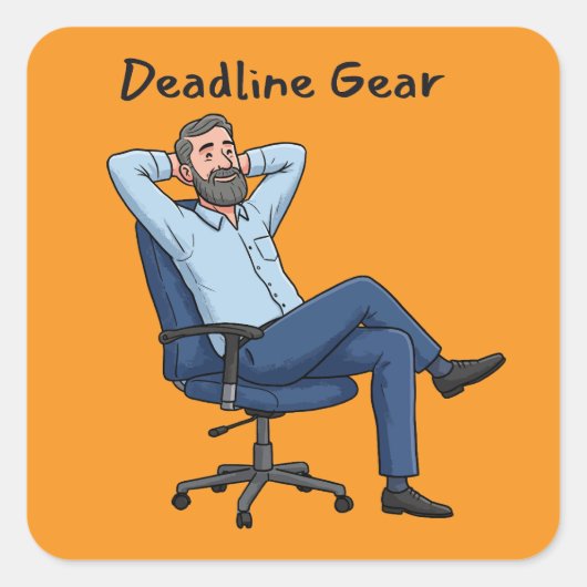 Deadline Uitrusting Grappige Strijd Vierkante Sticker (Voorkant)
