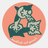 Deadlock cat punch ronde sticker (Voorkant)