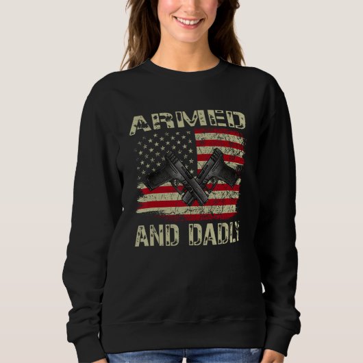 Deadly American Flag Armed And Dadly  Mens Trui (Voorkant)