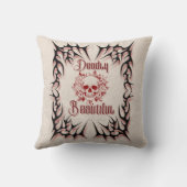 Deadly Beautiful – Gothic Skull Bloemen Kussen (Achterkant)
