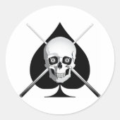 Deadly Billiards Ace Ronde Sticker (Voorkant)
