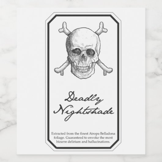 Deadly Nightshade Wijn Etiket (Enkel label)