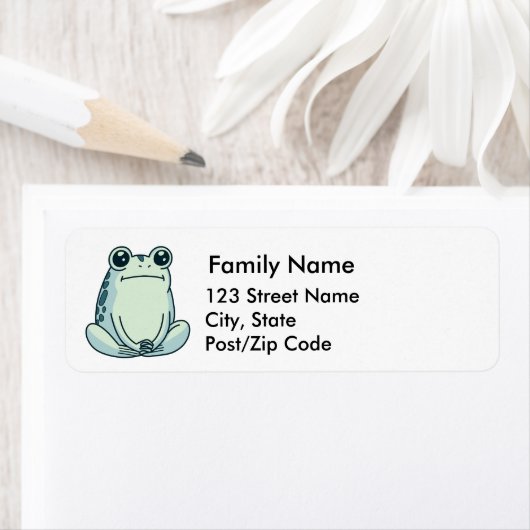 Deadpan, Chill, Zen mediterende kikker Etiket (Insitu)