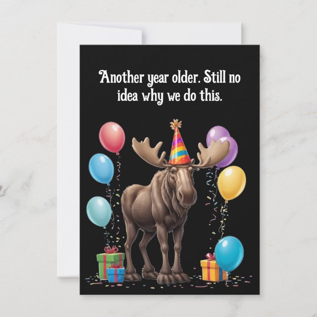 Deadpan Moose Verjaardag Groet met Humor (Voorkant)