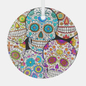 Dead's Day: Levendige Mexicaanse patronen. Glas Ornament (Voorkant)