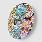 Dead's Day: Levendige Mexicaanse patronen. Grote Klok (Hoek)