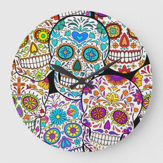 Dead's Day: Levendige Mexicaanse patronen. Grote Klok (Voorkant)