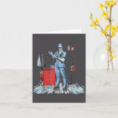 Deadside Nurse Blue Scrubs Funny Skeleton Doctor M Kaart (Gele Bloem)