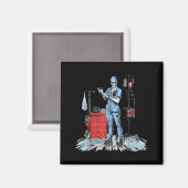 Deadside Nurse Blue Scrubs Funny Skeleton Doctor M Magneet (Voorkant / Achterkant)