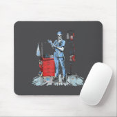 Deadside Nurse Blue Scrubs Funny Skeleton Doctor M Muismat (Met muis)