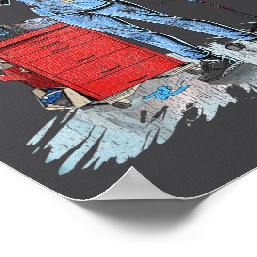 Deadside Nurse Blue Scrubs Funny Skeleton Doctor M Poster (Hoek)